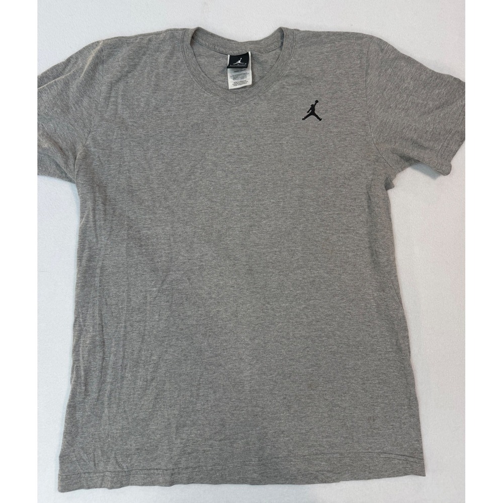 Jordan Jumpman Logo T-Shirt Mens Large Gray Short Sleeve Cotton Blend RN56323